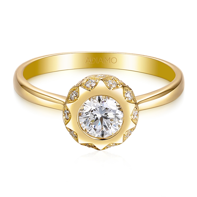 Pierścionek z diamentami laboratoryjnymi (R98868 0,50ct Y LGD): 10 - zdjęcie: 3