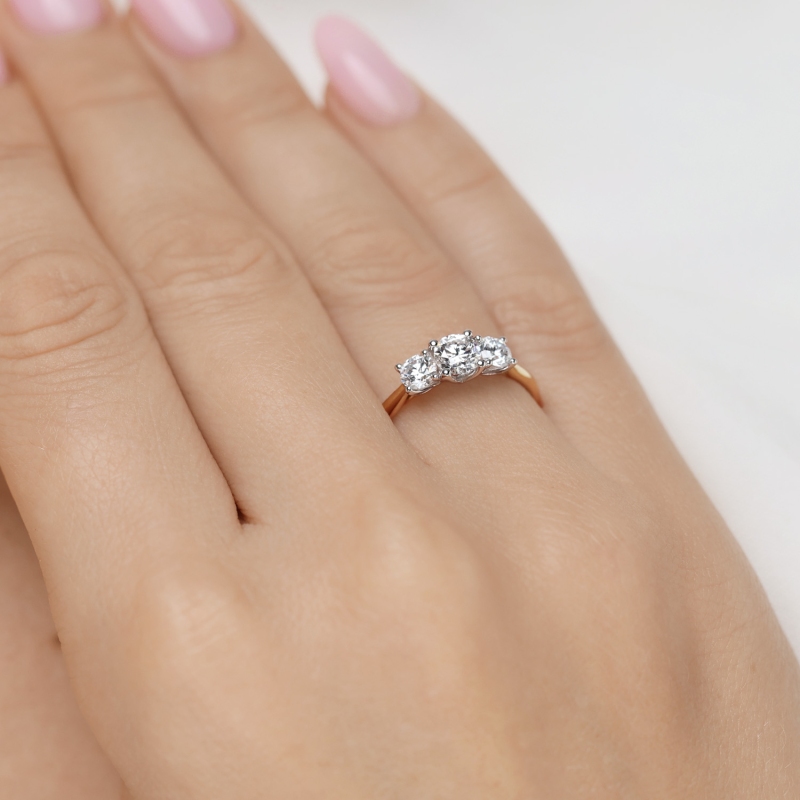 Pierścionek z diamentami (R43032 YW 0,32ct): 8 - zdjęcie: 2