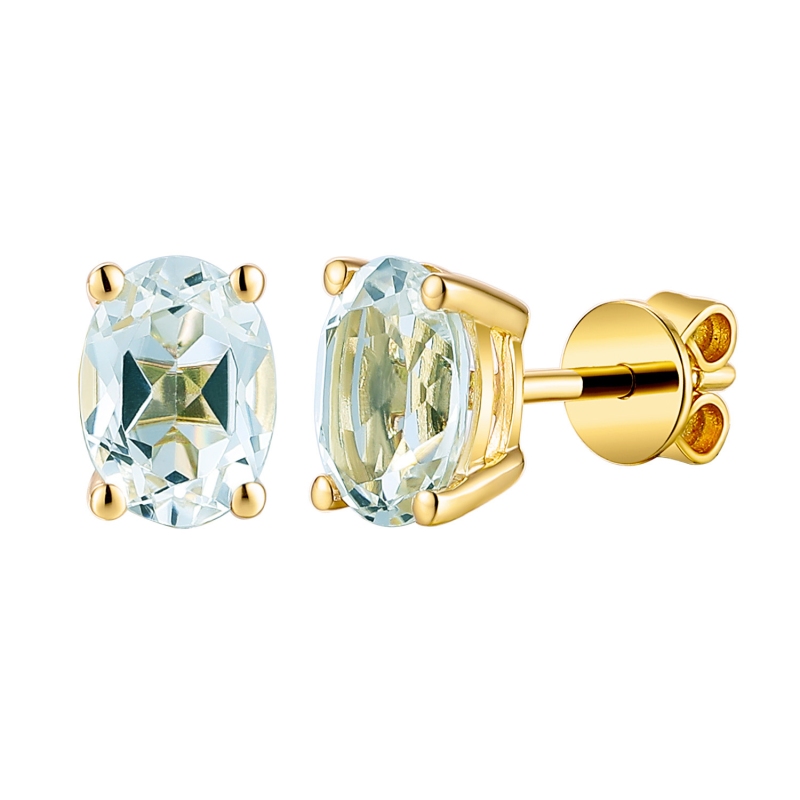 Komplet biżuterii z akwamarynami (E43062YAQ+P43062YAQ) - zdjęcie: 3