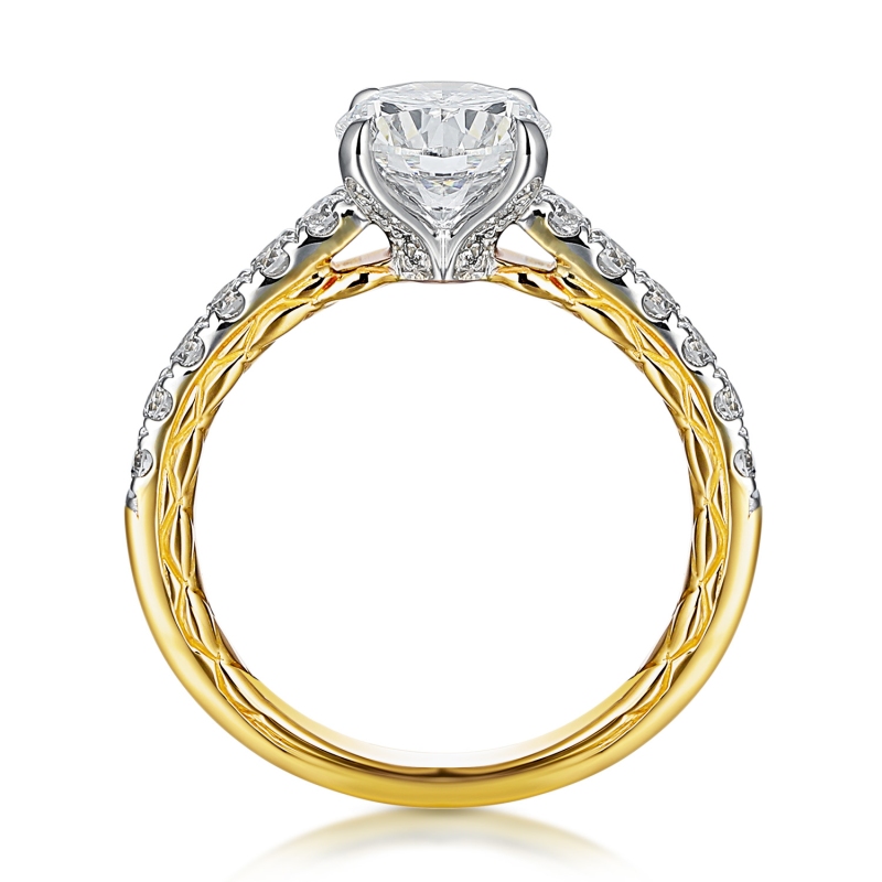 Pierścionek z diamentami laboratoryjnymi (R94453 1,51ct YW LGD): 10 - zdjęcie: 3