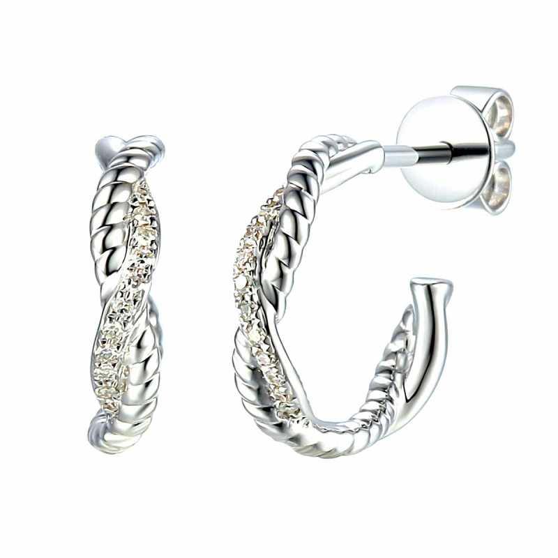 Kolczyki z diamentami (E81542 W S) - zdjęcie: 1