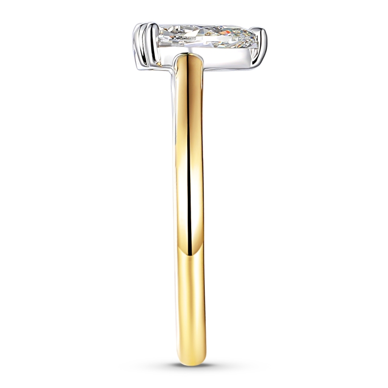 Pierścionek z diamentami laboratoryjnymi (R96123 YW LGD 1.00ct) - zdjęcie: 3