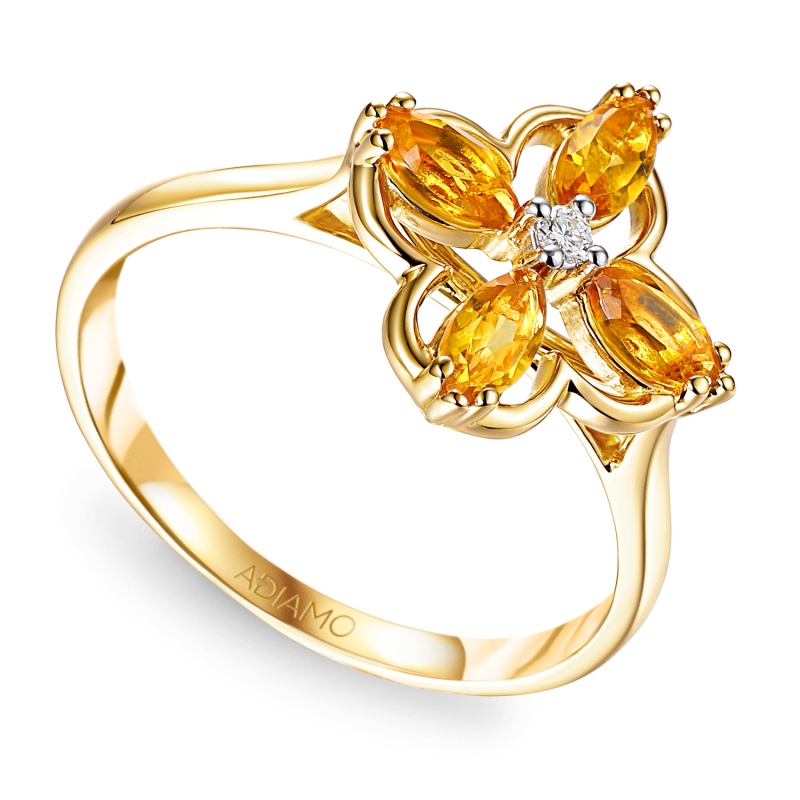 Pierścionek z cytrynami i diamentami (R98901 Y CT): 10 - zdjęcie: 1