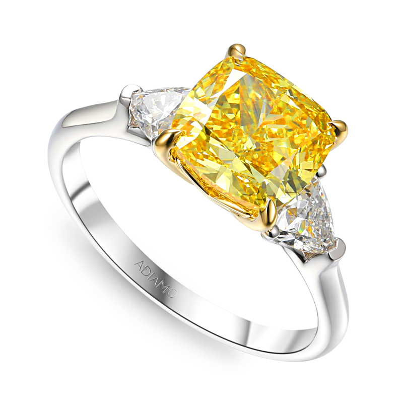 Pierścionek z żółtym diamentem laboratoryjnym (R100737 YW LGDY): 14 - zdjęcie: 1