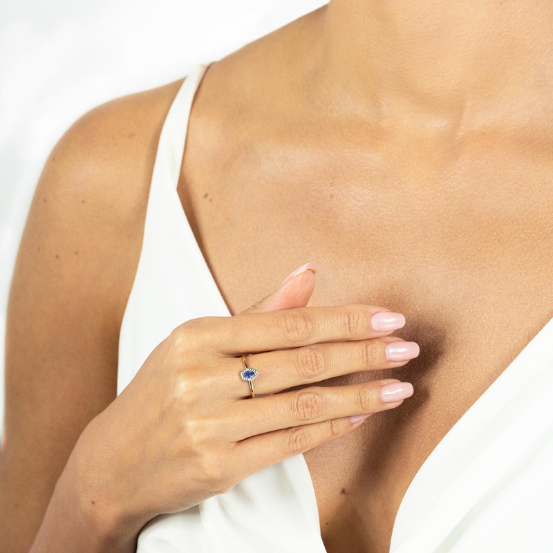 Pierścionek z tanzanitem i diamentami (R69348 Y T): 13 - zdjęcie: 2