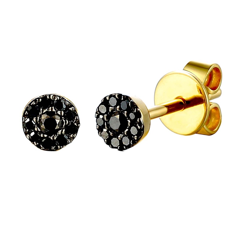 Kolczyki z czarnymi diamentami (E76550 Y S BD) - zdjęcie: 1