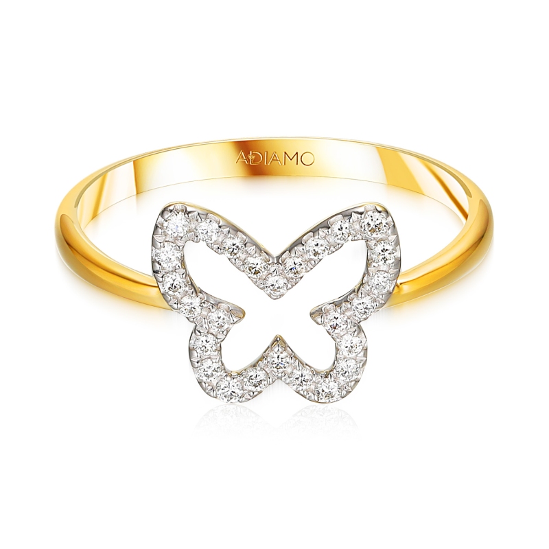 Pierścionek motyl z diamentami (R97754 Y): 14 - zdjęcie: 3