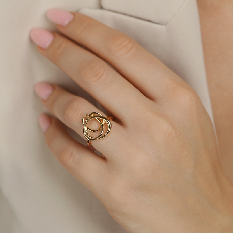 Pierścionek srebrny pozłacany (R100866 Y 925): 13 - zdjęcie: 2