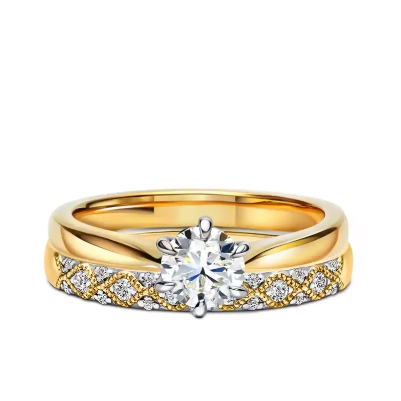 Obrączka ślubna z diamentami, 2,5 mm (O-R71891 Y): 7 - zdjęcie: 2