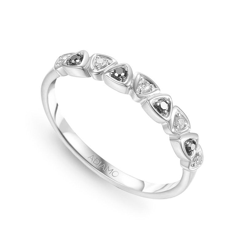 Pierścionek z czarnymi diamentami (R81537 W BD): 10 - zdjęcie: 1