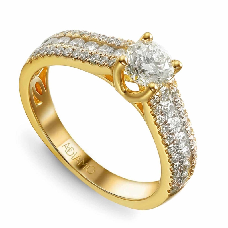 Pierścionek z diamentami (R40639 Y 0,30ct): 10 - zdjęcie: 1