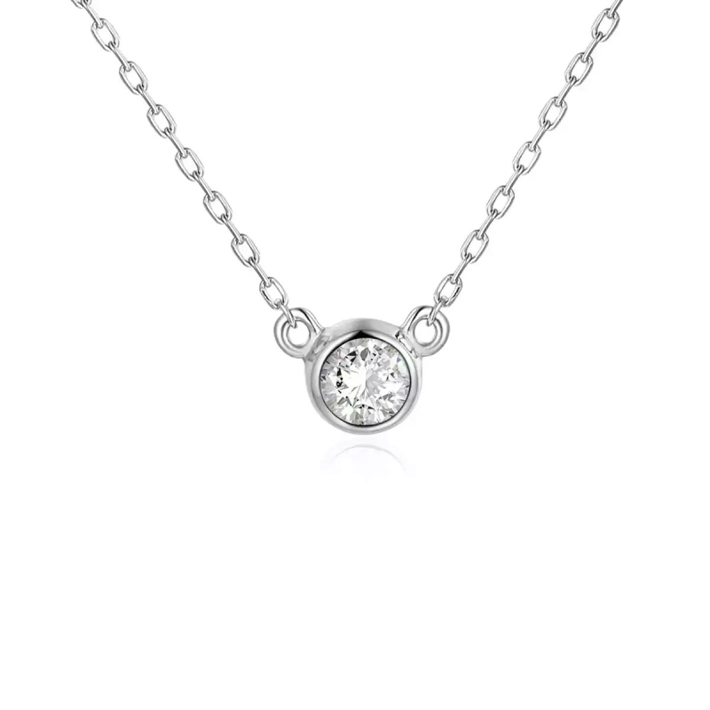 Naszyjnik z diamentem (N04123 W C 0,08ct) - zdjęcie: 1