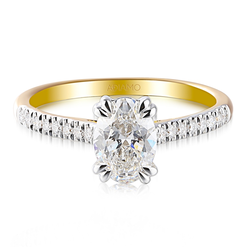 Pierścionek z diamentami laboratoryjnymi (R96117 YW LGD 1.00ct): 10 - zdjęcie: 2