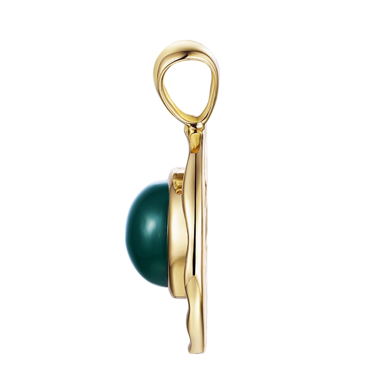 Zawieszka z zielonym agatem (P97687 Y GAG) - zdjęcie: 3