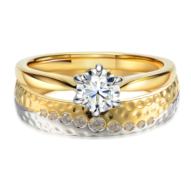 Obrączka z diamentami, 4,5 mm (O-R99894 YW): 8 - zdjęcie: 4