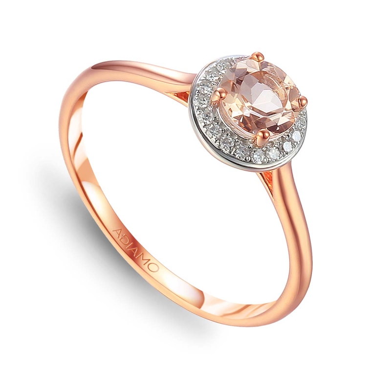 Pierścionek z morganitem i diamentami (R62900 R M MR): 10 - zdjęcie: 1