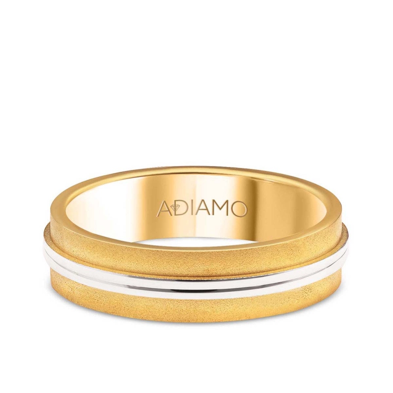 Obrączka ślubna damska dwukolorowa 5mm (O-AD148 YW D): 7 - zdjęcie: 1