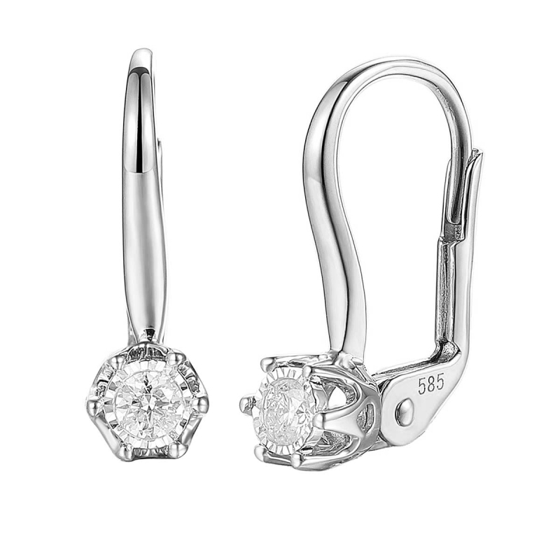 Kolczyki z diamentami (E88312 0,12ct W P) - zdjęcie: 1