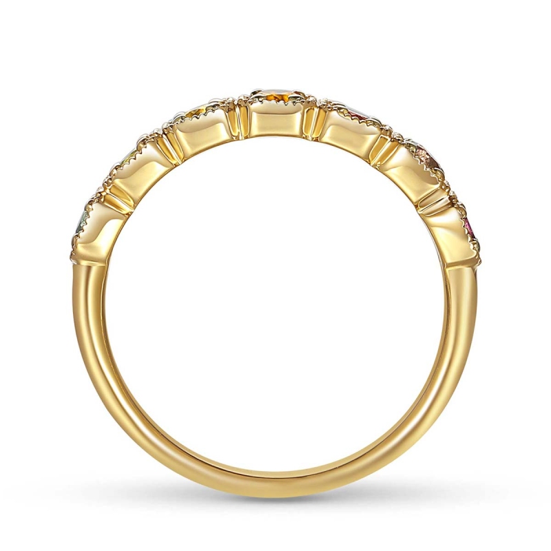 Pierścionek z kolorowymi kamieniami (R88480 Y): 15 - zdjęcie: 4