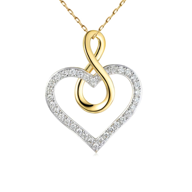 Zawieszka serce i nieskończoność z diamentami (P69109 Y) - zdjęcie: 1