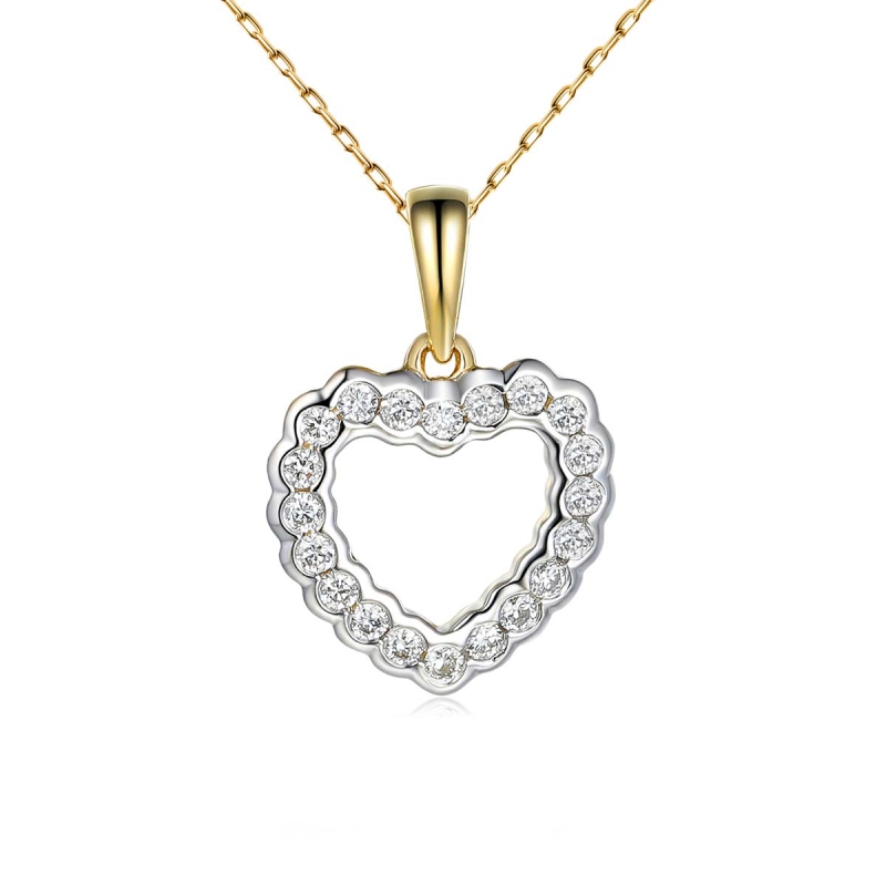 Zawieszka serce z diamentami (P69108 Y) - zdjęcie: 1