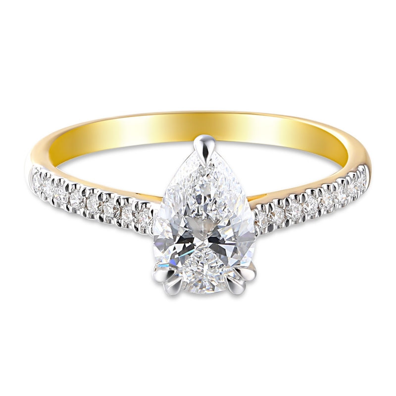 Pierścionek z diamentami laboratoryjnymi (R96122 1,02ct YW LGD) - zdjęcie: 3