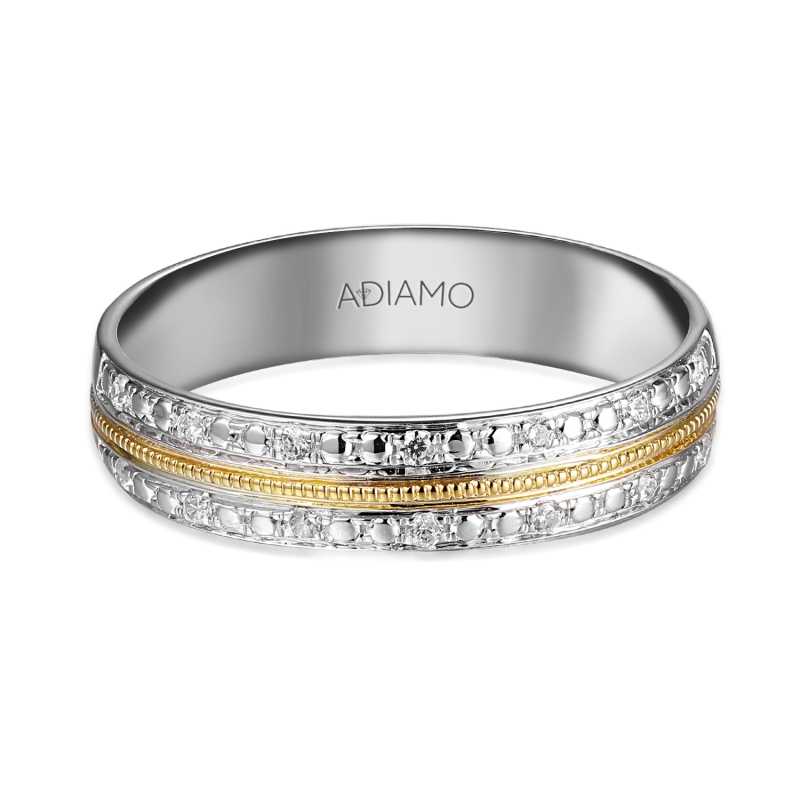 Obrączka z diamentami, 4,5 mm (O-R99886 YW): 8 - zdjęcie: 3