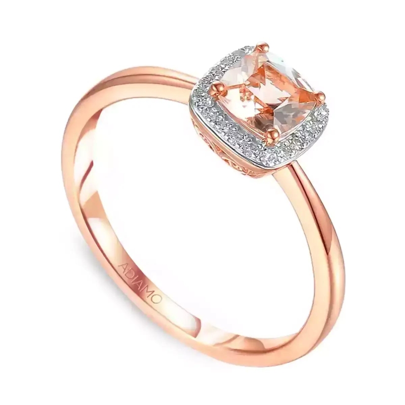 Pierścionek z morganitem i diamentami (R58266 R MR): 8 - zdjęcie: 1