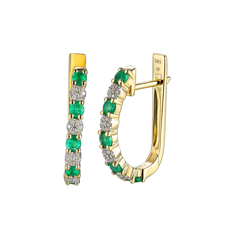 Kolczyki ze szmaragdami i diamentami (E85272 Y A EM) - zdjęcie: 1