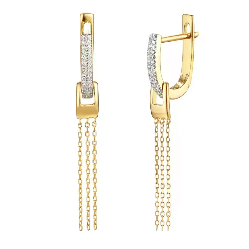 Kolczyki wiszące z diamentami - zdjęcie: 1