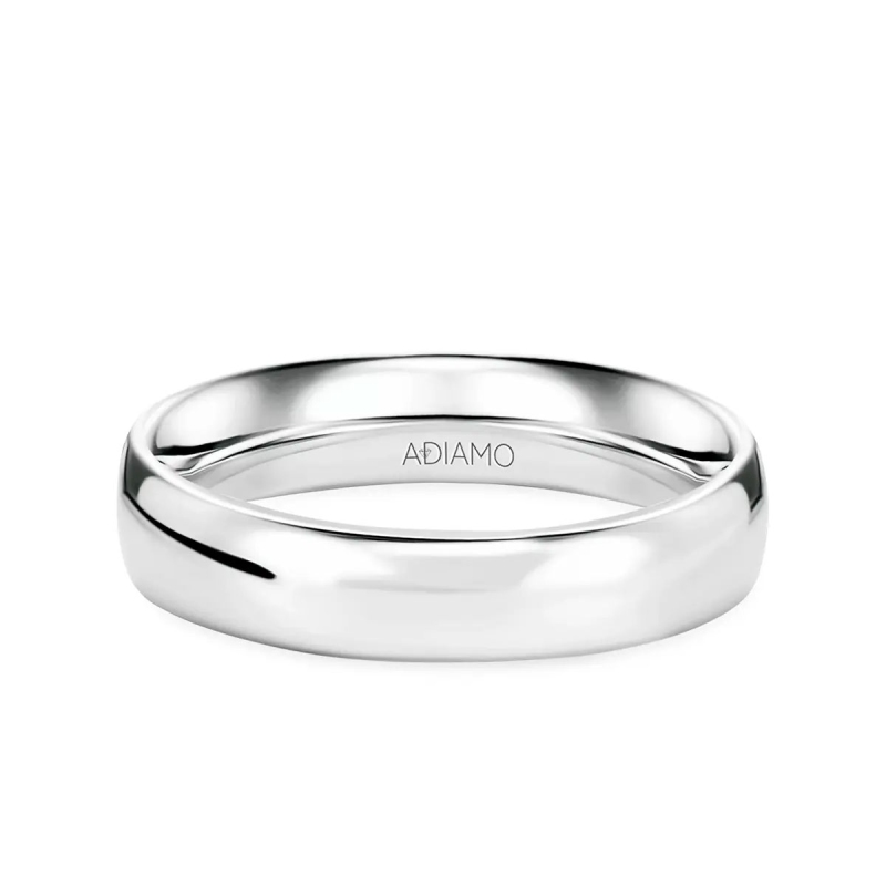 Obrączka ślubna, białe złoto, półokrągła, męska, 5 mm: 17 - zdjęcie: 1