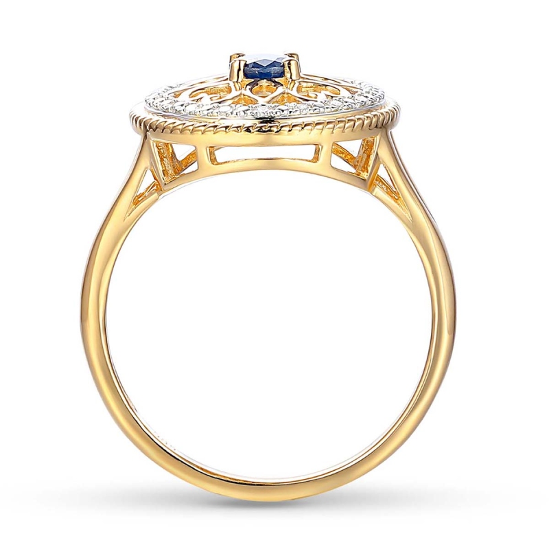 Pierścionek z szafirem i diamentami (R86858 Y SA): 7 - zdjęcie: 4