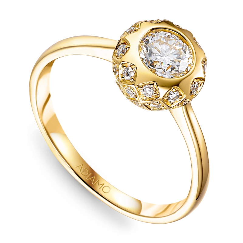 Pierścionek z diamentami laboratoryjnymi (R98868 0,50ct Y LGD): 10 - zdjęcie: 1