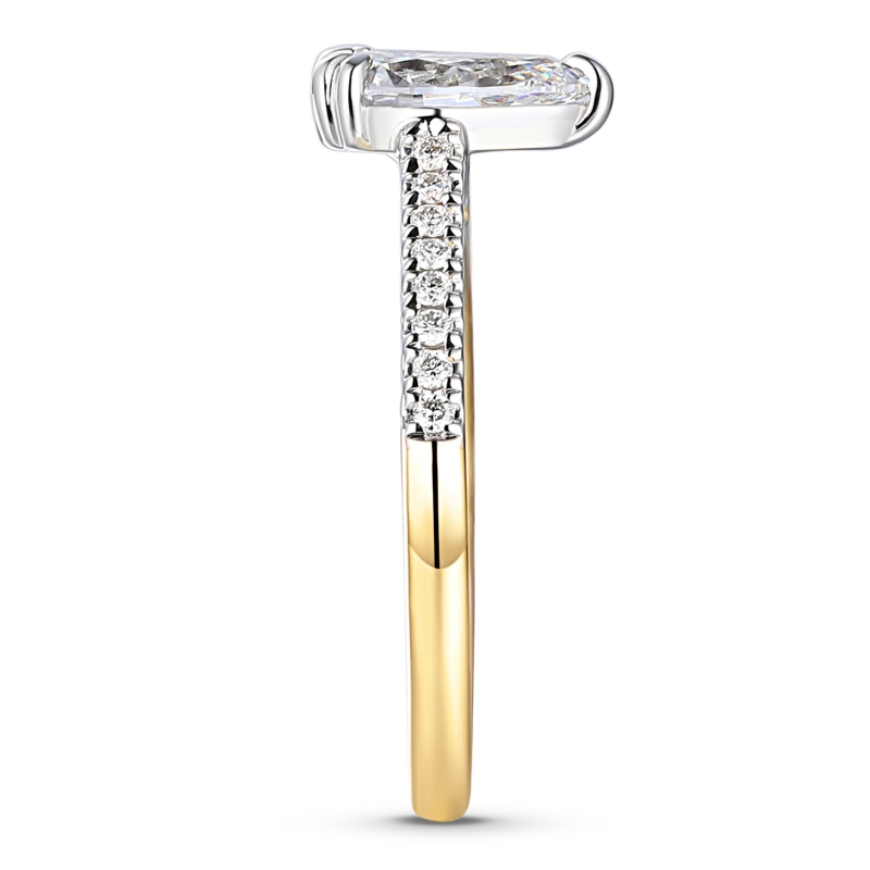 Pierścionek z diamentami laboratoryjnymi (R96122 1,02ct YW LGD) - zdjęcie: 4