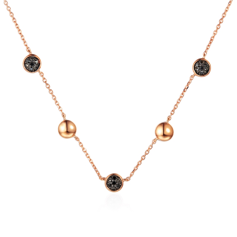 Naszyjnik z czarnymi diamentami (N07615 R C BD) - zdjęcie: 1