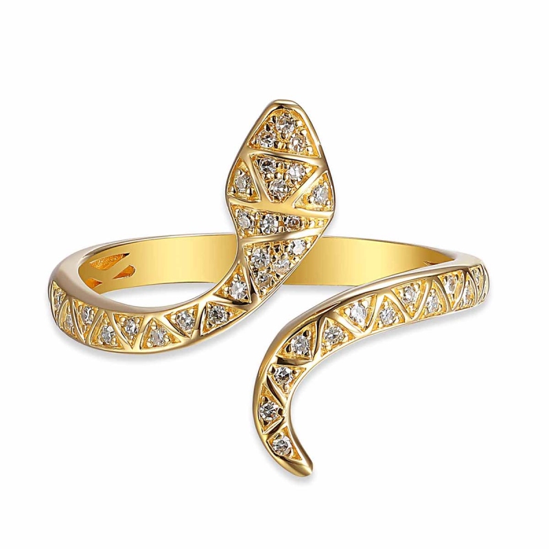 Pierścionek wąż z diamentami (R88794 Y): 8 - zdjęcie: 3