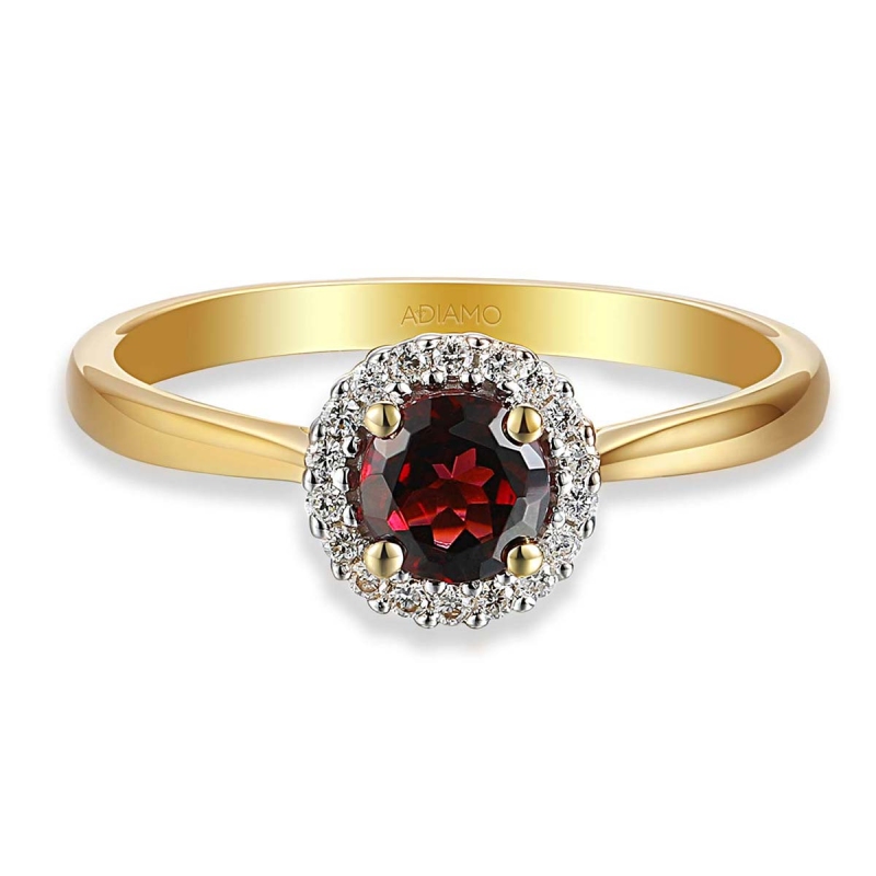 Pierścionek z rodolitem i diamentami (R75604 Y RH): 7 - zdjęcie: 3