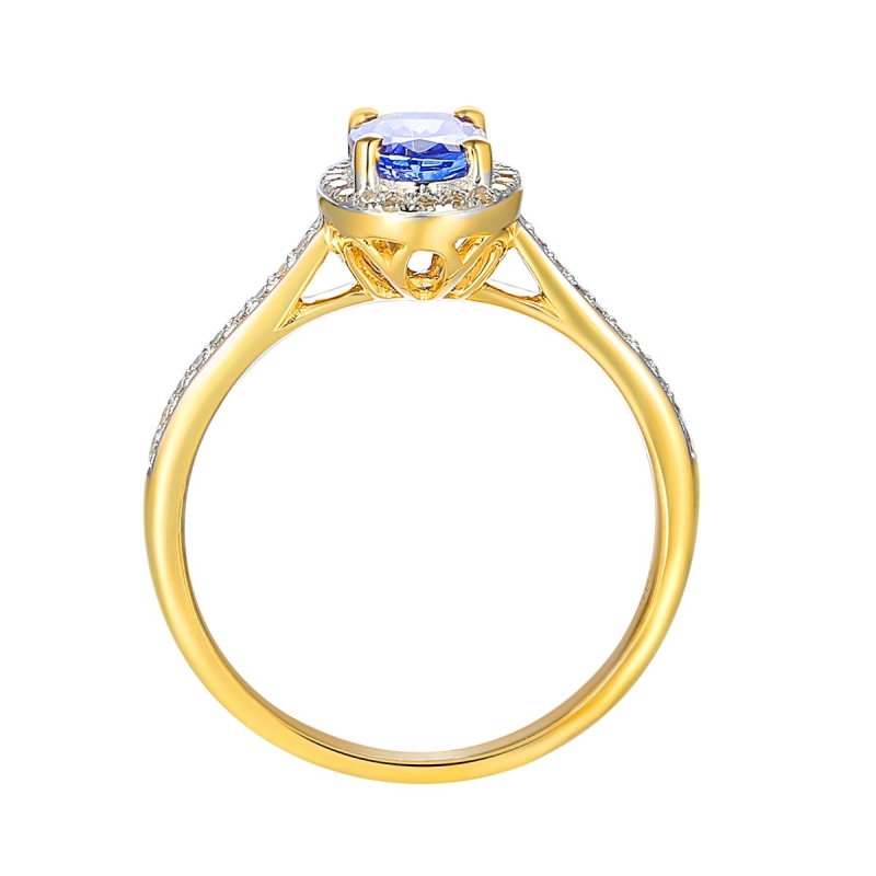 Pierścionek z tanzanitem i diamentami (R58727 Y T): 9 - zdjęcie: 2