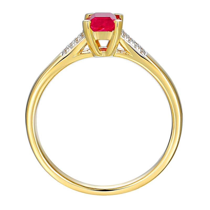 Pierścionek z rubinem i diamentami (R84147 Y RU): 7 - zdjęcie: 2