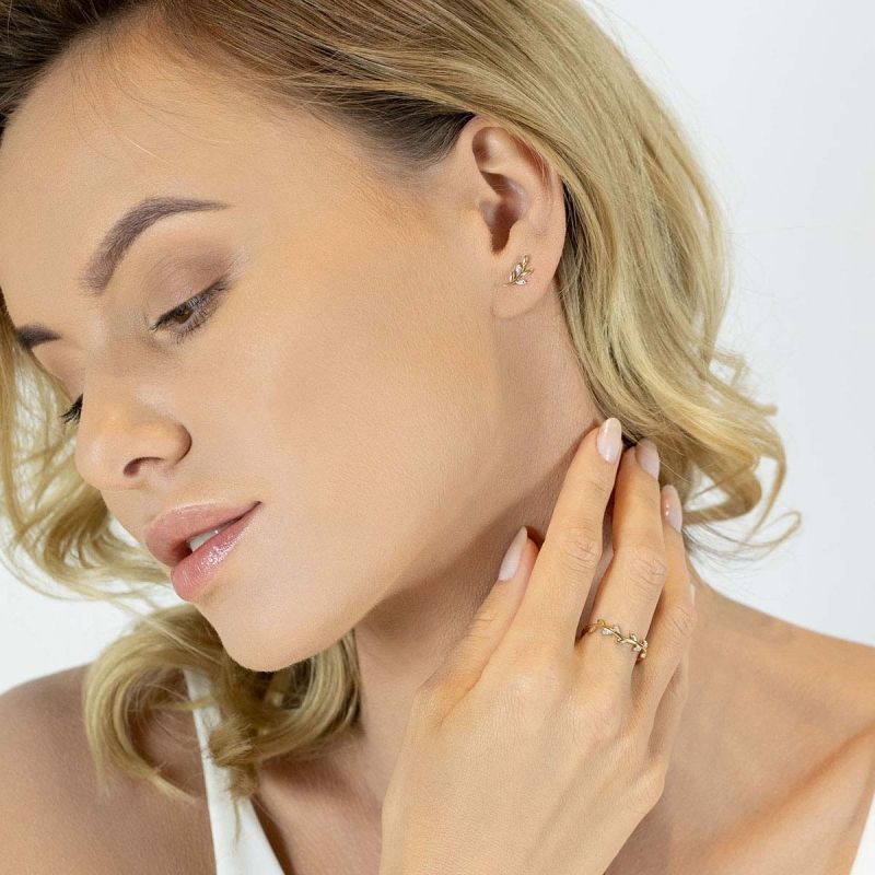 Kolczyki z diamentami (E71404 Y S) - zdjęcie: 2