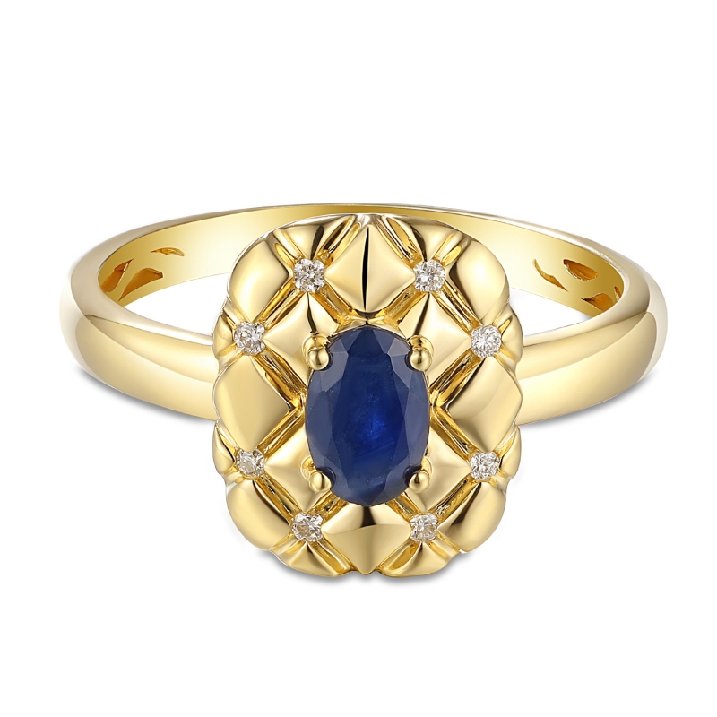Pierścionek z szafirem i diamentami (R96149 Y SA): 10 - zdjęcie: 3