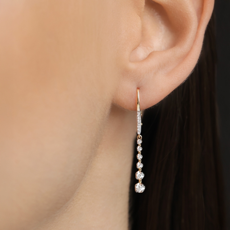 Kolczyki z diamentami (E99065 Y P) - zdjęcie: 2