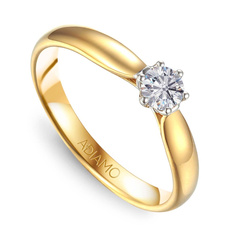 Pierścionek z diamentami (R62567 YW 0,25ct): 9 - zdjęcie: 1