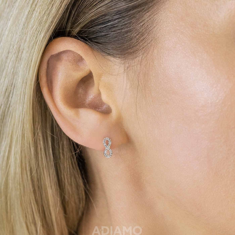 Kolczyki nieskończoność z diamentami (E87511 Y S) - zdjęcie: 2