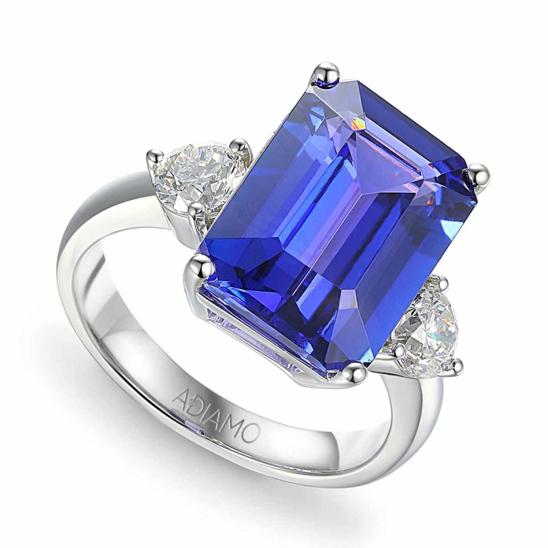 Pierścionek z tanzanitem i diamentami (R39446 W T D): 10 - zdjęcie: 1