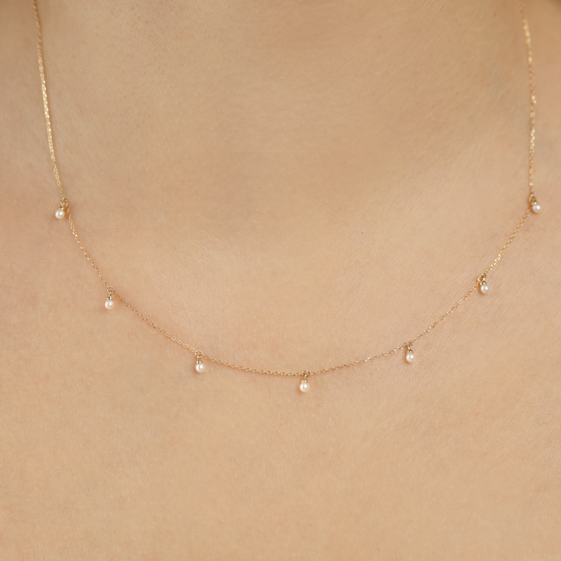 Naszyjnik z perłami (N09732 Y C) - zdjęcie: 2