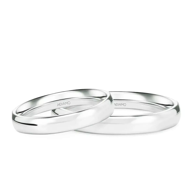 Obrączki ślubne, białe złoto, półokrągłe, 3,5mm: 8, 23 - zdjęcie: 1