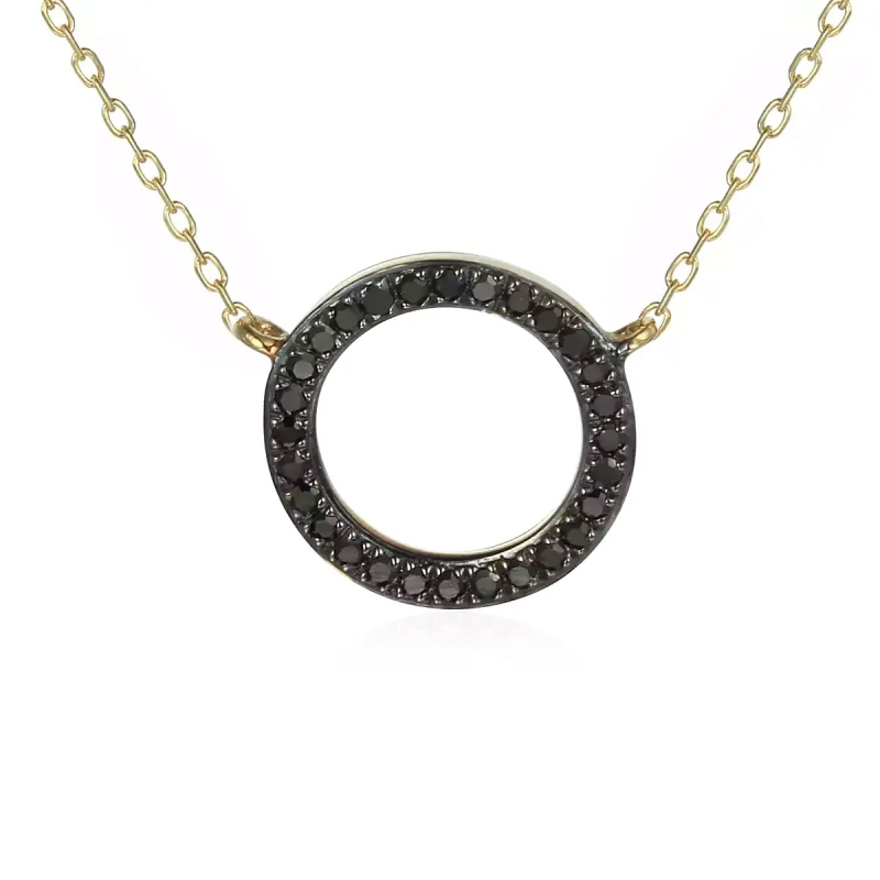 Naszyjnik z czarnymi diamentami (N04969 Y C BD) - zdjęcie: 1