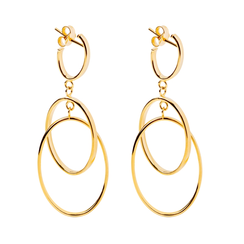 Kolczyki złote wiszące (E00832 Y S) - zdjęcie: 1