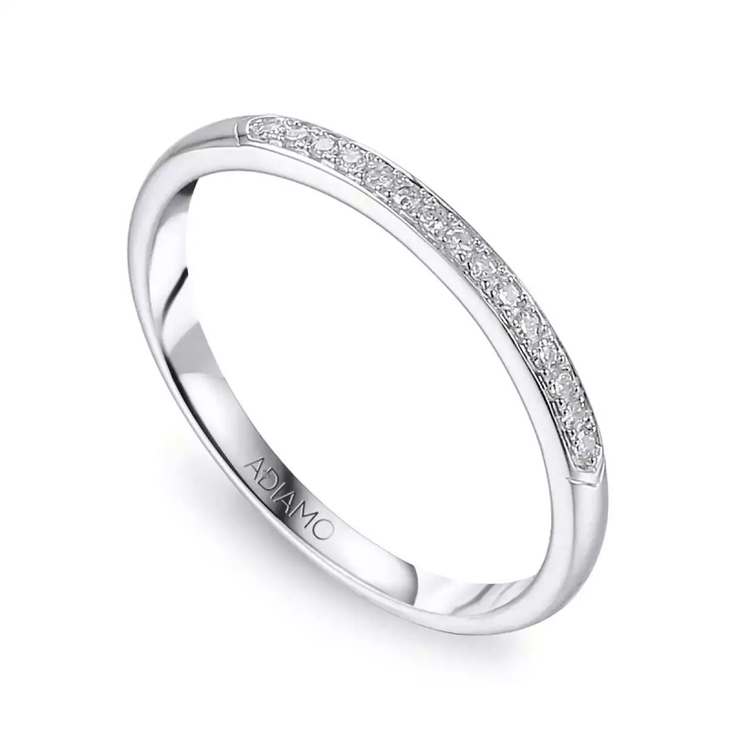 Pierścionek obrączkowy z diamentami (R71735 W): 7 - zdjęcie: 1